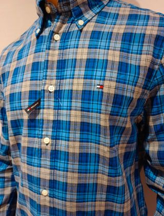 Camisa Tommy Hilfiger Azul y Gris