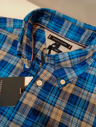 Camisa Tommy Hilfiger Azul y Gris