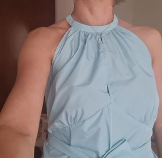 Blusa Zara halter azul