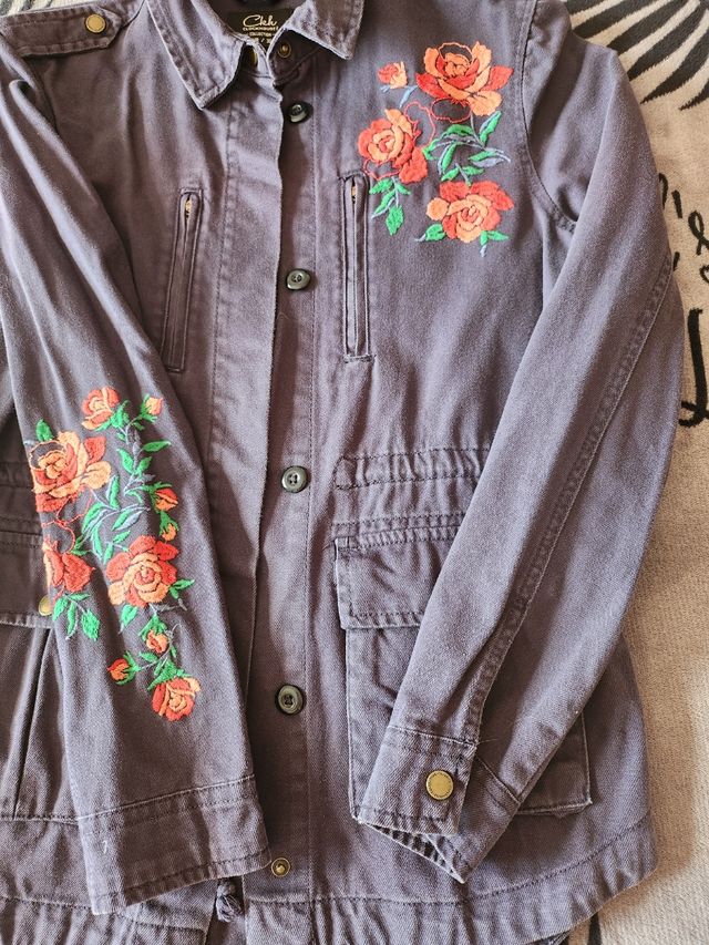 Chaqueta Ckl Morada Bordada Mujer