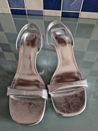 MNG Zapatos plateados