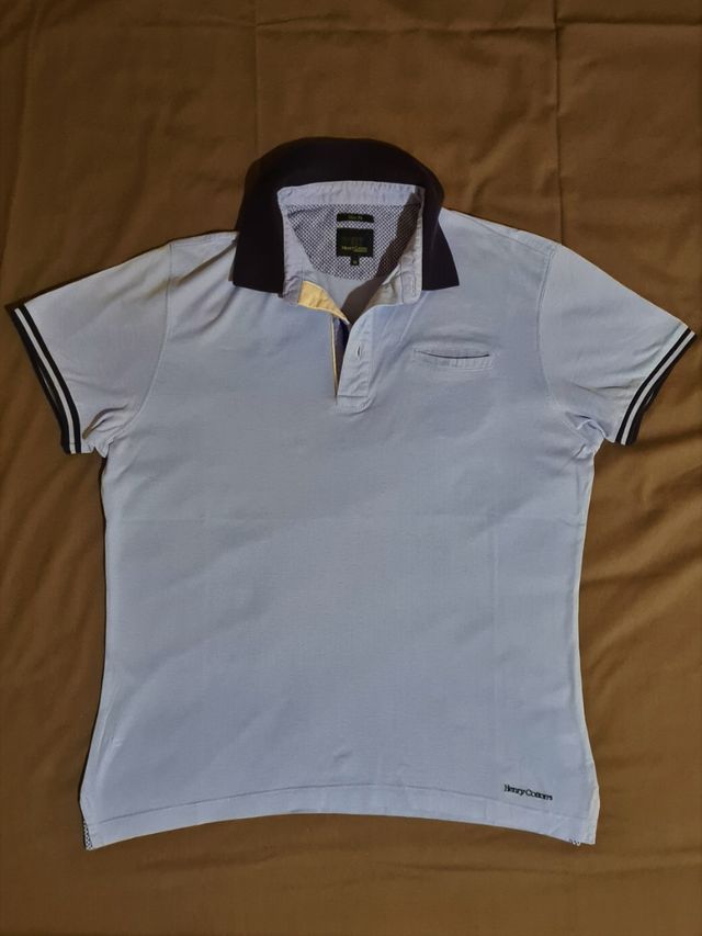 Polo Henry Cotton’s uomo azzurra slim fit taglia M