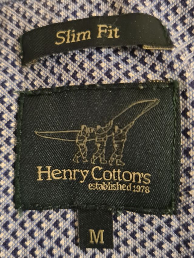 Polo Henry Cotton’s uomo azzurra slim fit taglia M