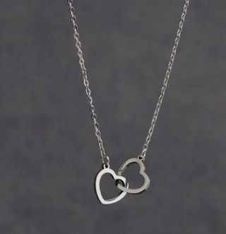 Colgante Corazones Acero Plateado