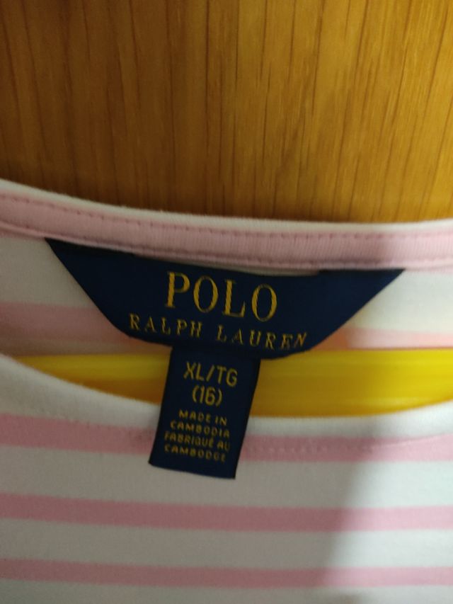 Vestido niña Ralph Lauren rayas rosa y blanco