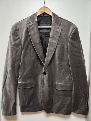 Blazer gris de terciopelo