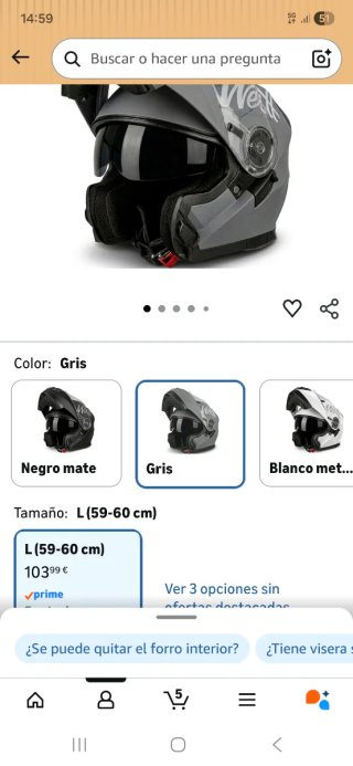 Casco modular gris mate a estrenar!!!
