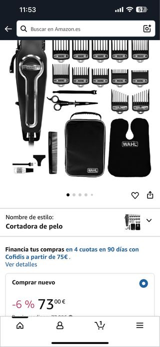 Wahl Cortapelos para hombre con cuchillas autoafil