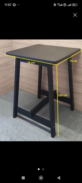 Mesa alta madera metal 74x103 cm