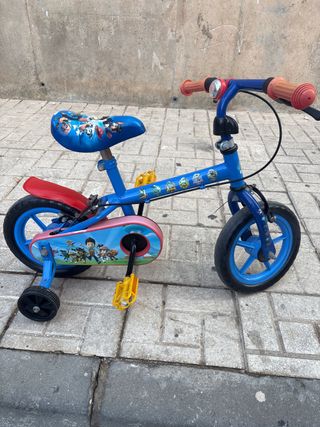 Bicicleta infantil azul con Paw Patrol