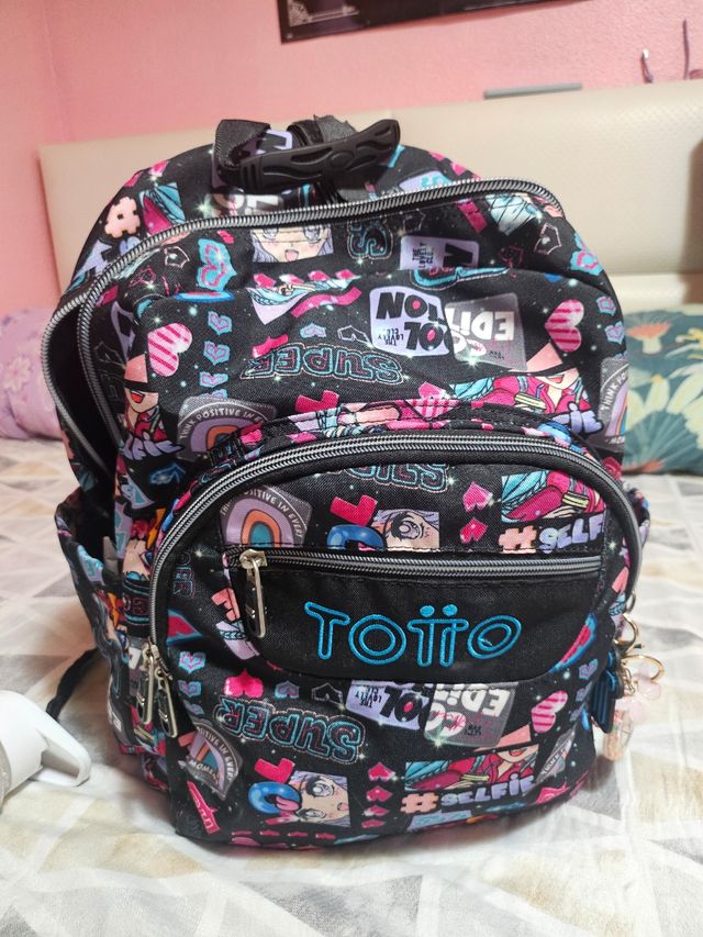 Mochila Totto con estampado divertido