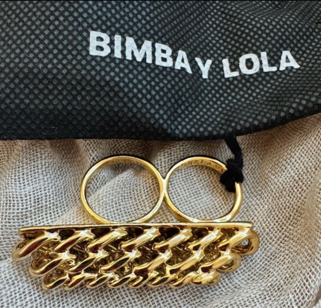Anillo doble Bimba y Lola dorado