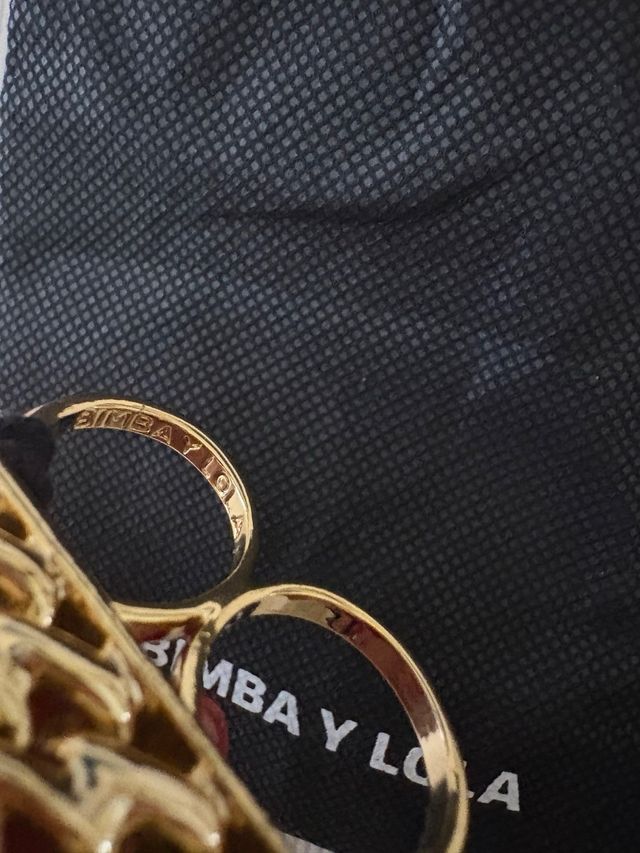Anillo doble Bimba y Lola dorado