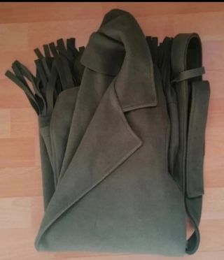 Abrigo paño mujer verde militar