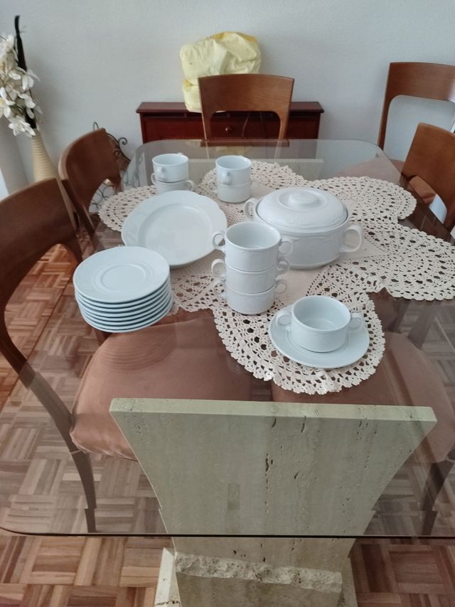 Vajilla Bidasoa Porcelana Blanca 96 piezas