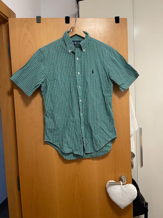 Camisa Ralph Lauren cuadros verde y blanco