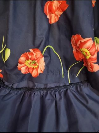 Vestido azul con estampado de amapolas 