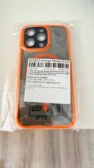 Custodia arancione trasparente per iPhone 13 Pro