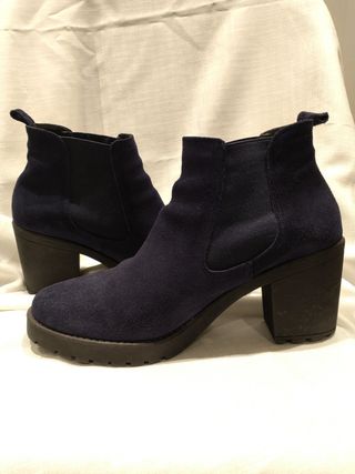 Botines serraje azul marino