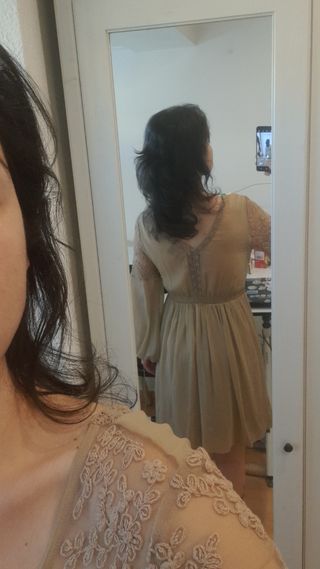 Vestido beige vintage talla S