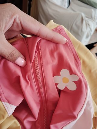 Bañador niña NABA rosa y amarillo