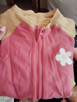 Bañador niña NABA rosa y amarillo
