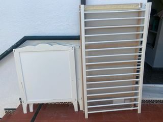 Cuna de bebé Ikea blanca con colchon espuma