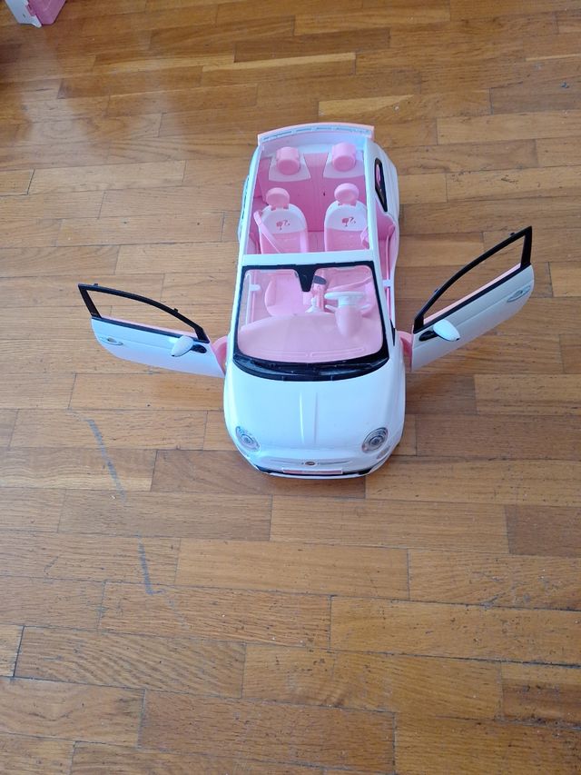 Coche de Barbie Rosa y Blanco