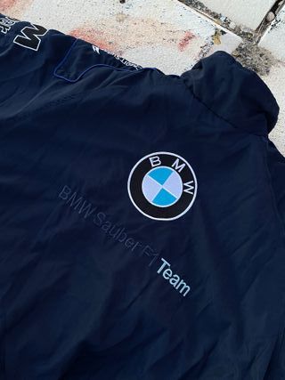 Chaqueta BMW Petronas F1 Azul Blanca Bordada Retro