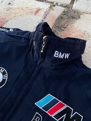 Chaqueta BMW Petronas F1 Azul Blanca Bordada Retro