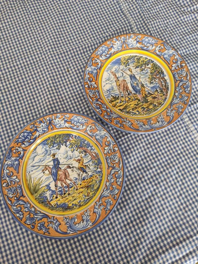 2 Platos Decorativos El Quijote