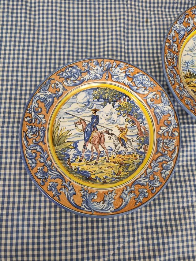 2 Platos Decorativos El Quijote