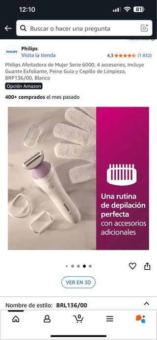 Philips Afeitadora Mujer Serie 6000 4 Acc.