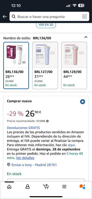 Philips Afeitadora Mujer Serie 6000 4 Acc.