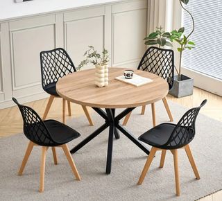 Set 4 sedie design nordiche moderne nere