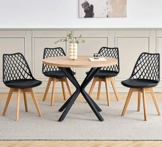 Set 4 sedie design nordiche moderne nere