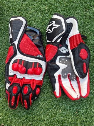 Guantes Moto Alpinestars Rojos poco desgaste
