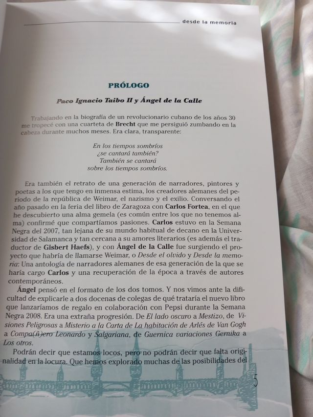 Desde el olvido y desde la memoria