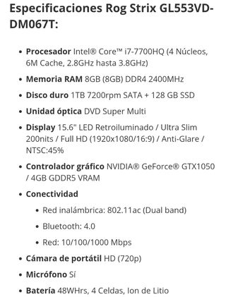 Portátil Asus ROG Strix Negro