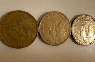 Monedas antiguas de España de 1 peseta