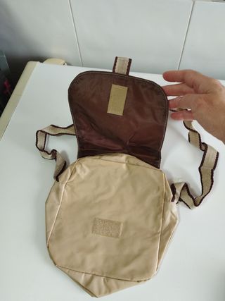 Bandolera nylon beige