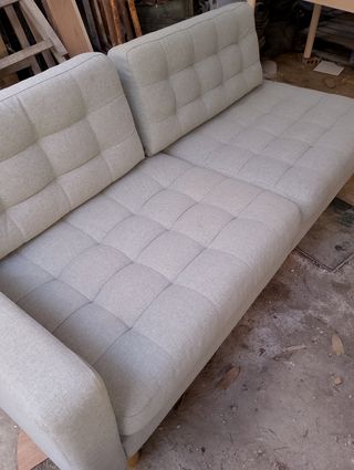 Sofá cheslong beige tela