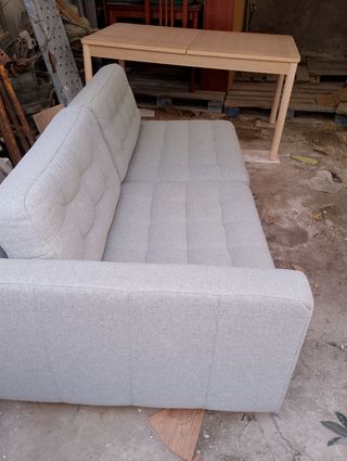 Sofá cheslong beige tela