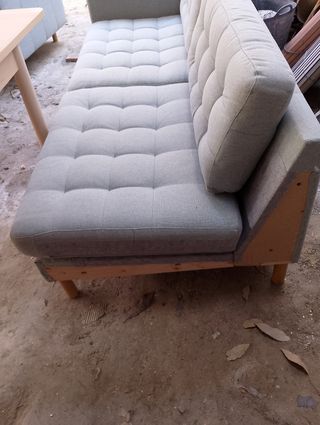 Sofá cheslong beige tela