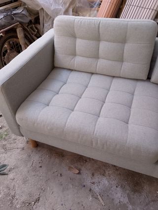 Sofá cheslong beige tela