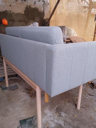 Sofá cheslong beige tela