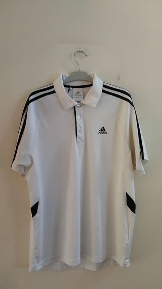 Polo Adidas Tenis Blanco Talla M