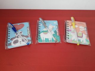 Lote 3 libretas infantiles con bolígrafo
