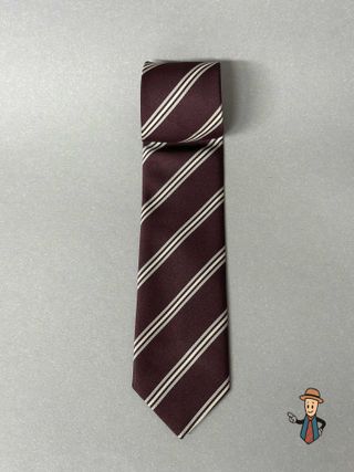Corbata Saddle Club Rayas Poliéster Marrón y Blanc