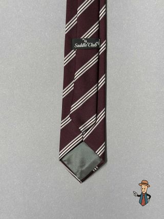 Corbata Saddle Club Rayas Poliéster Marrón y Blanc